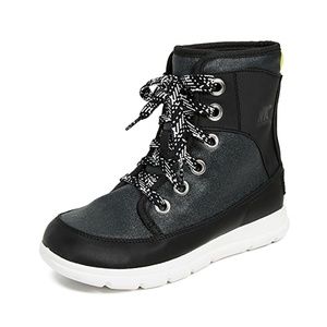 Sorel Women's Explorer 1964 Booties, Black/Sea Salt, 9.5 M US